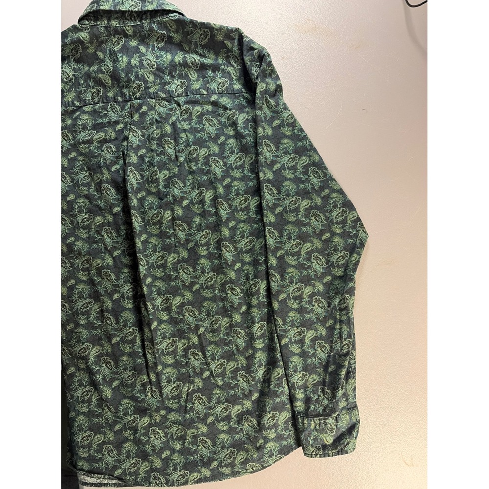 Cody James Button Down Shirt Mens XL Green Paisley Western Long Sleeve Cotton - Picture 7 of 7